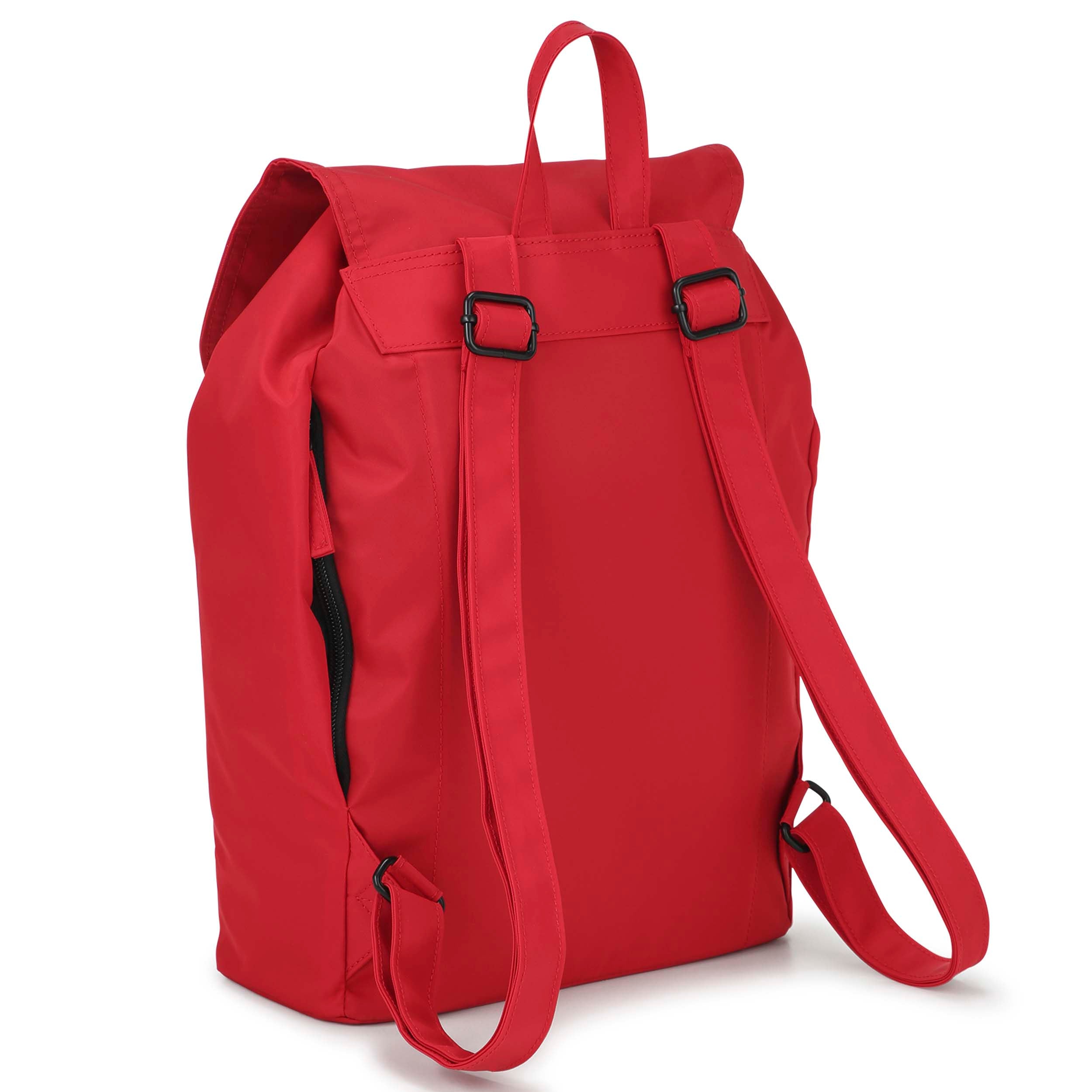 Roter Nylon Rucksack Clara für Damen mit verstellbaren Schultergurten