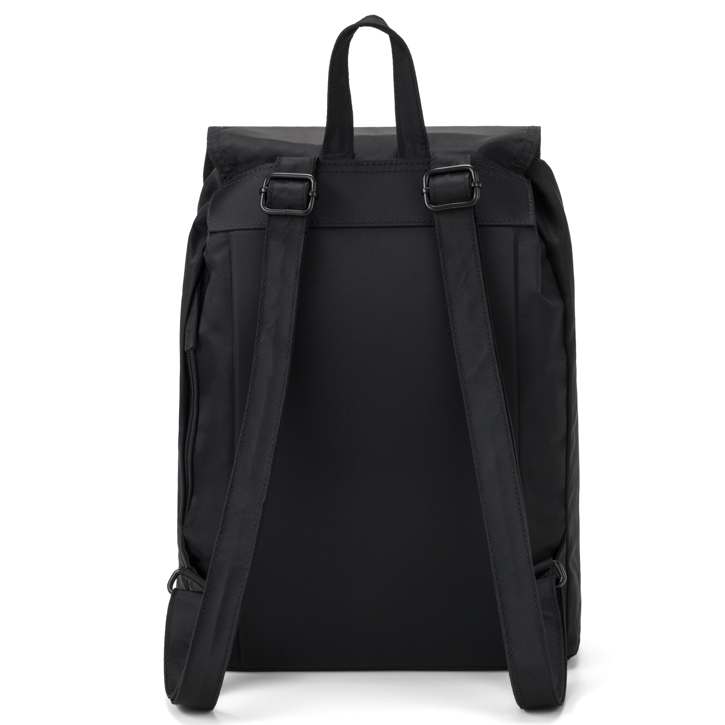 Schwarzer Nylon-Rucksack Clara für Damen mit verstellbaren Schultergurten