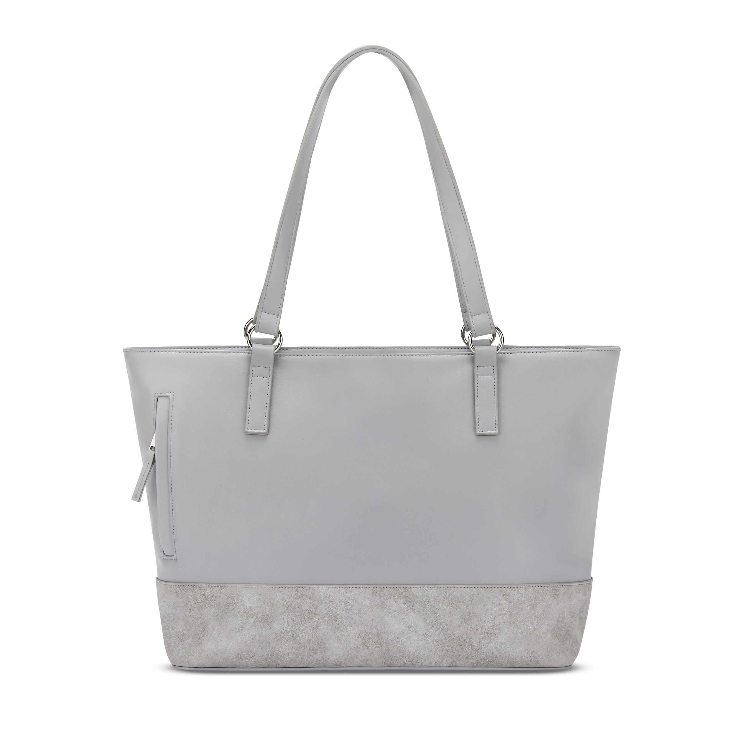 Große graue Shopper-Tasche 'Nicole' für Damen mit zwei langen Henkeln und strukturiertem Boden
