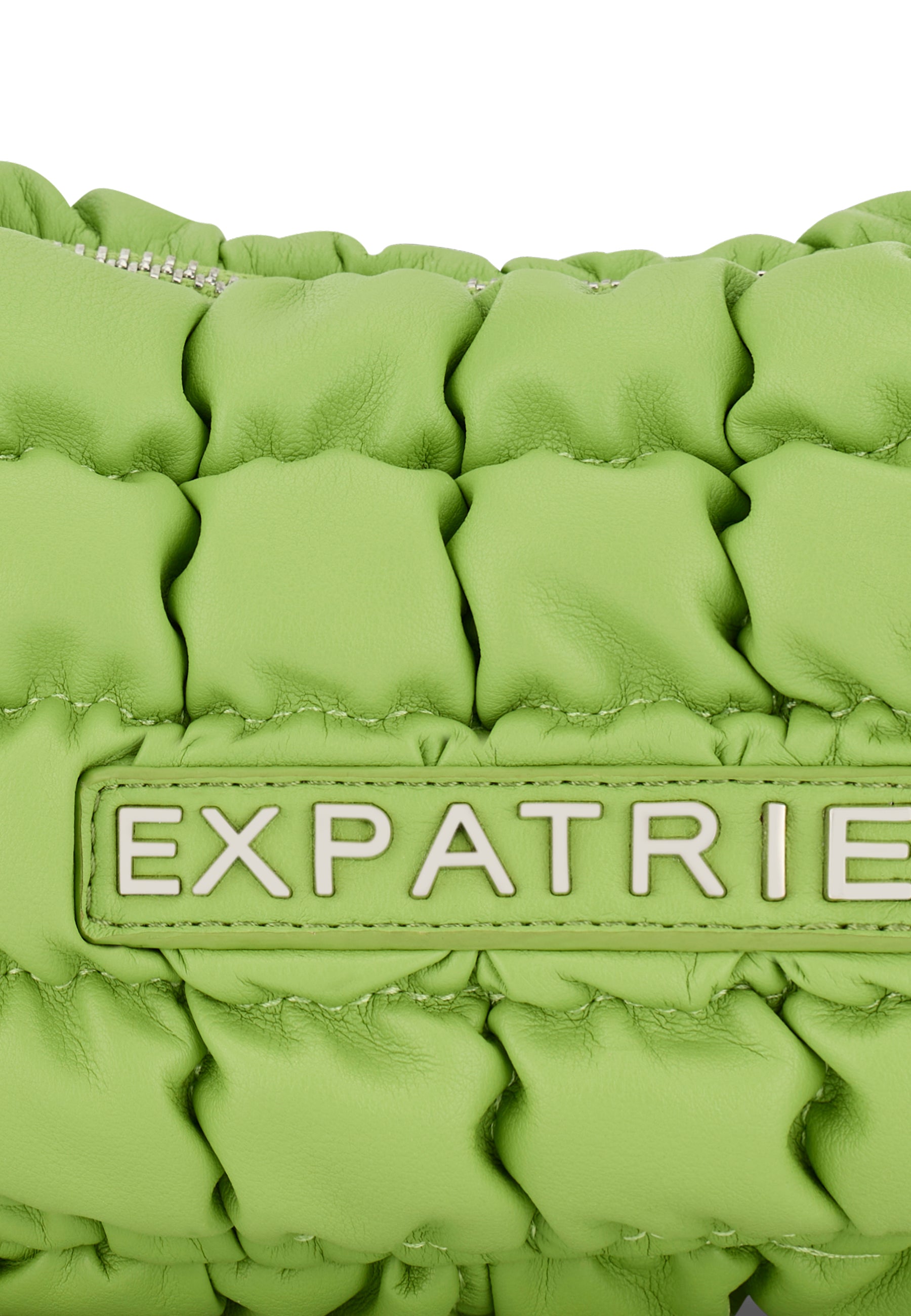 Grüne gesteppte PIPPA SMALL Handtasche aus Leder mit Expatrié Logo