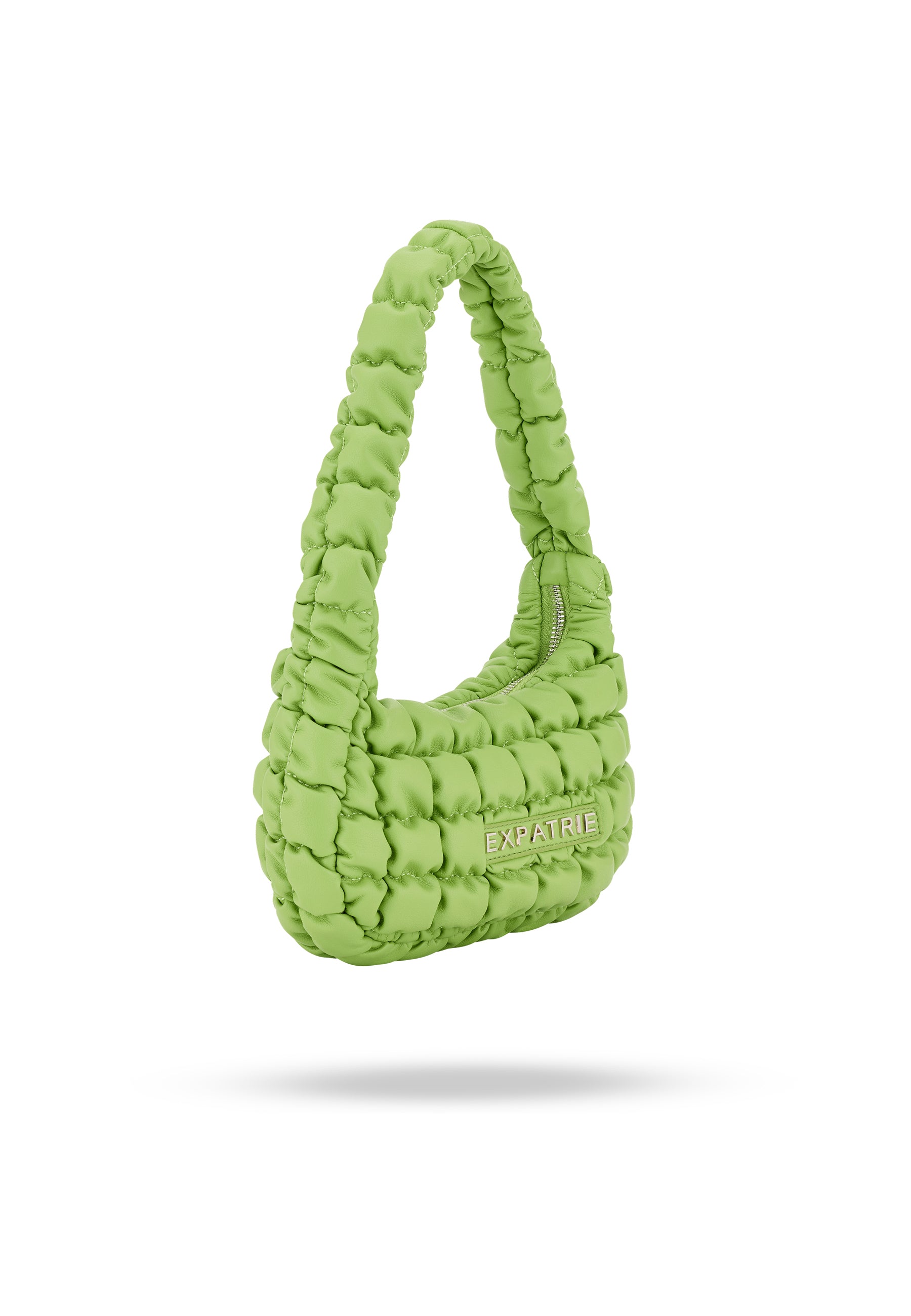 PIPPA SMALL gesteppte Handtasche in grün mit Expatrié-Logo
