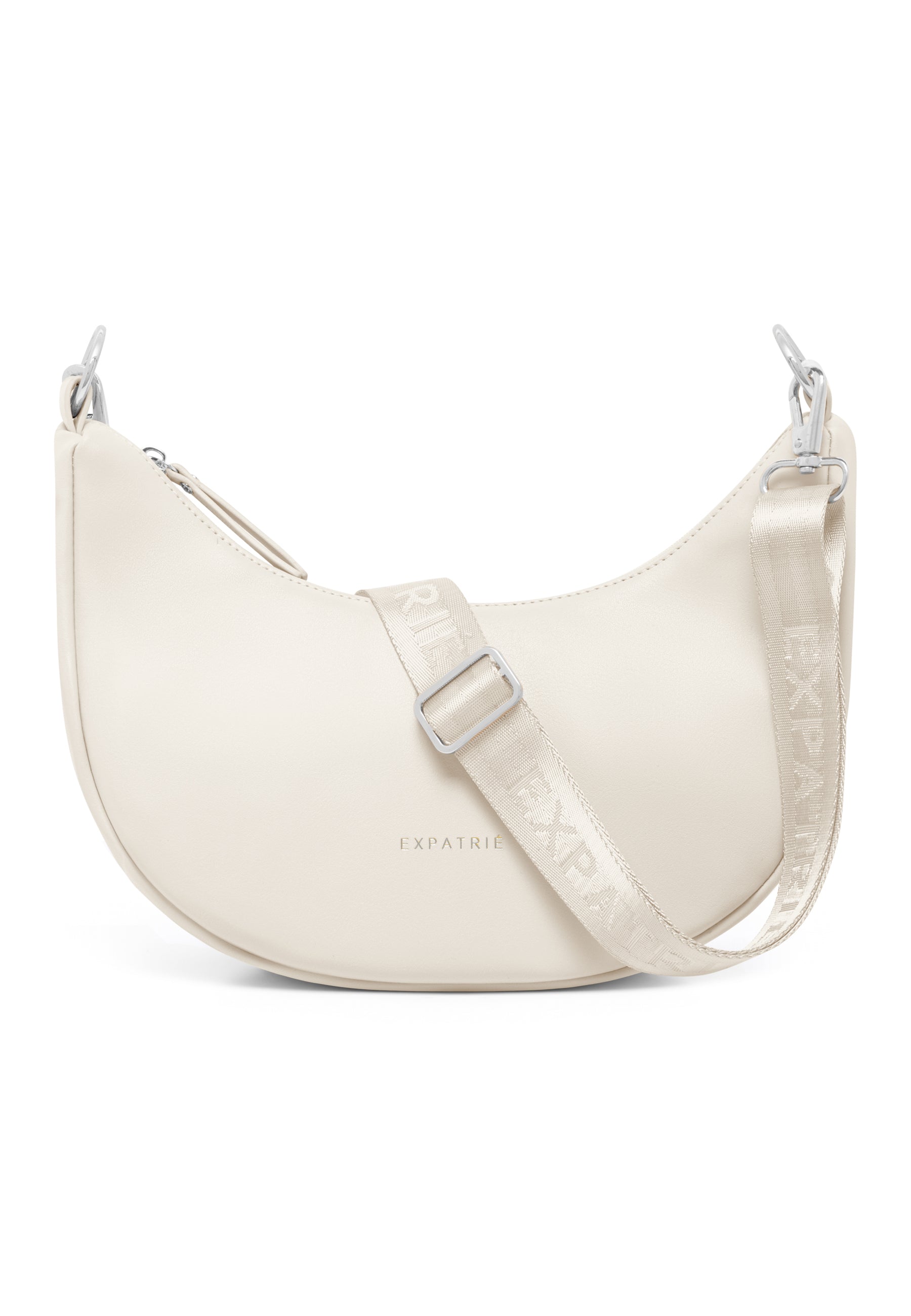 Expatrié Damen Half Moon Tasche LEA SMALL in Creme mit verstellbarem Schulterriemen