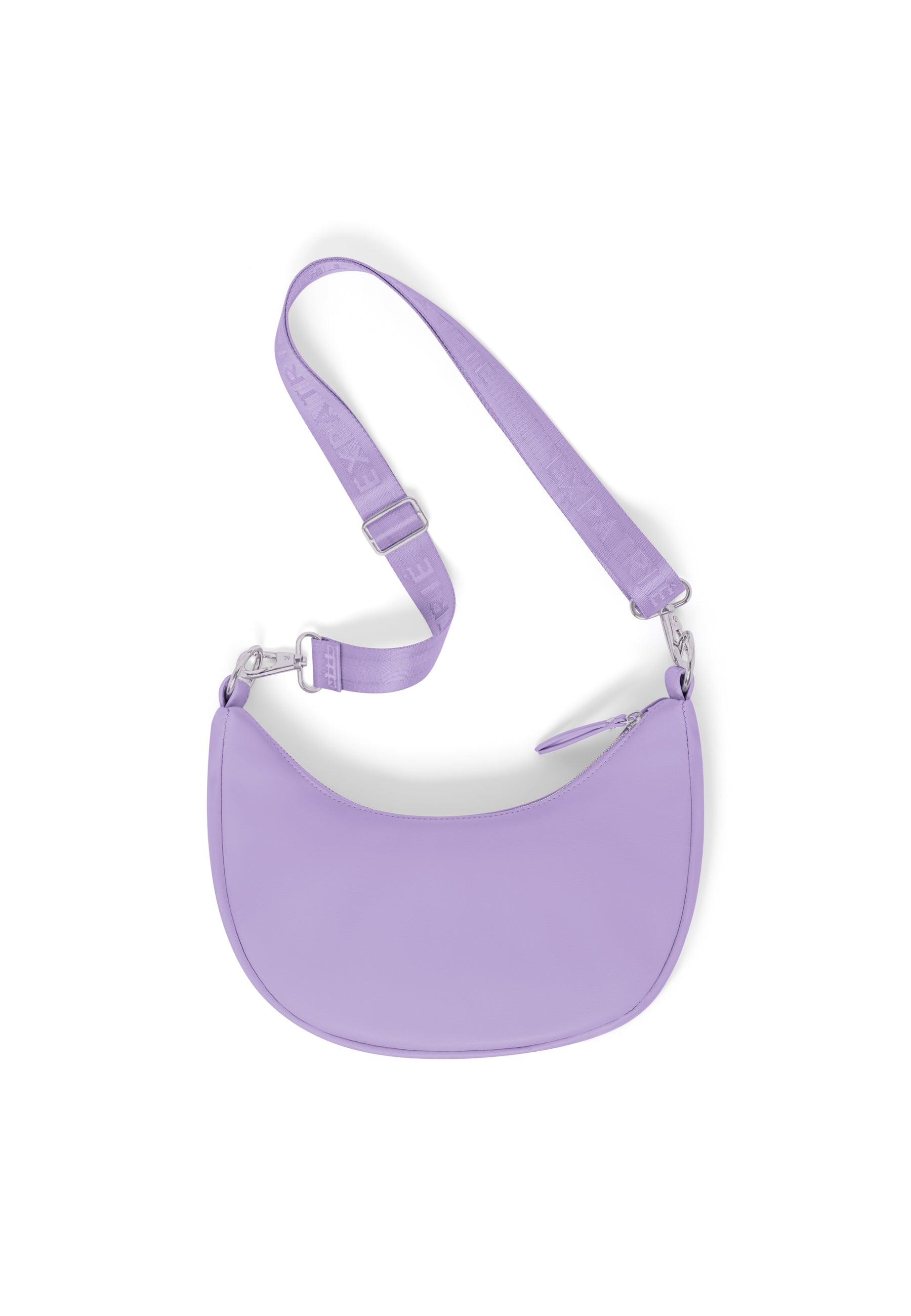 LEA SMALL Halbmondtasche in flieder mit verstellbarem Band mit Prägung
