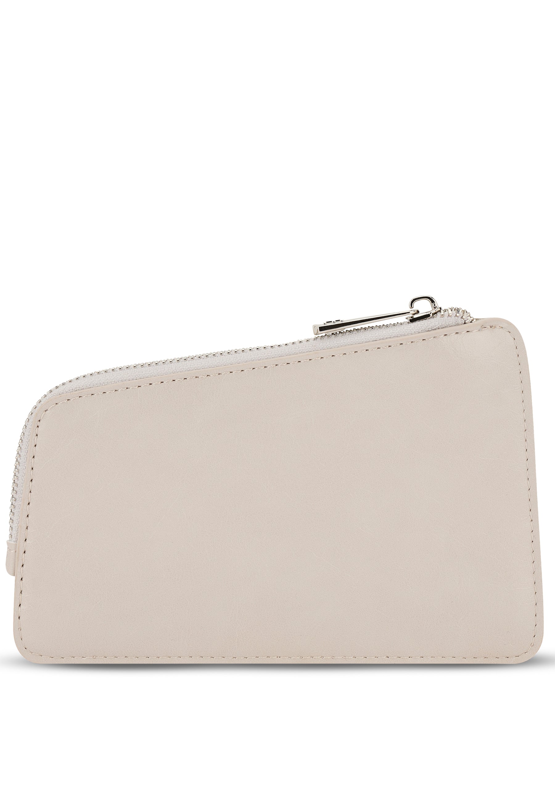 Hellbeige HOLLY Pouch mit asymmetrischem Reißverschluss