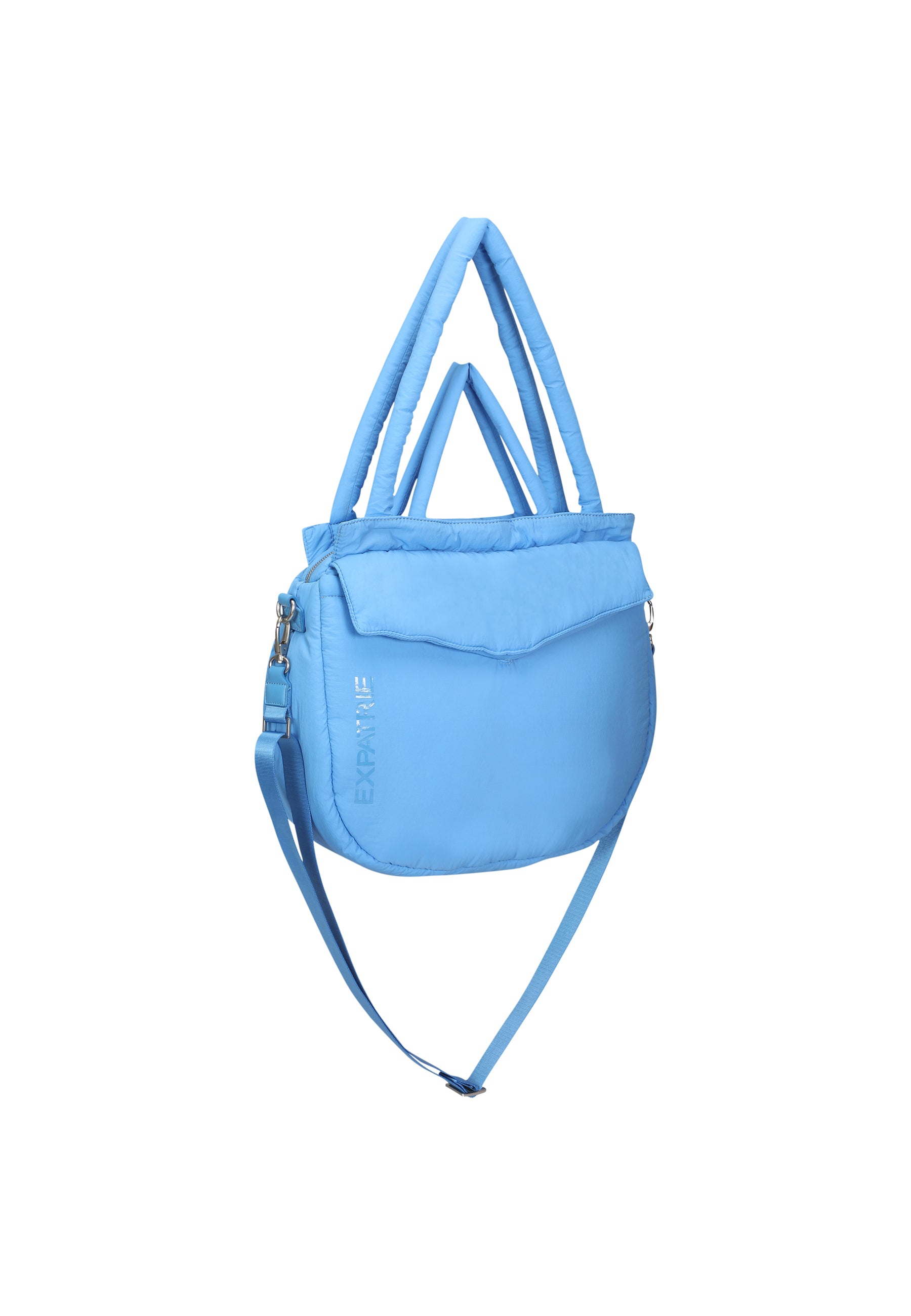 Royalblaue POPPY Shopper Tasche mit zwei kurzen Griffen und abnehmbarem langem Schulterriemen